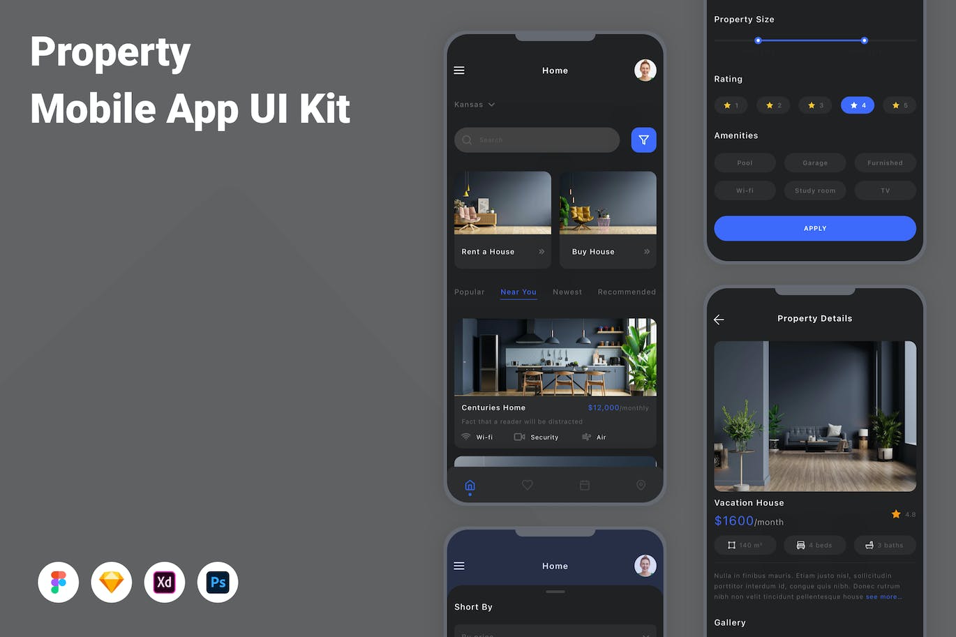 房产资产移动应用APP UI KIT