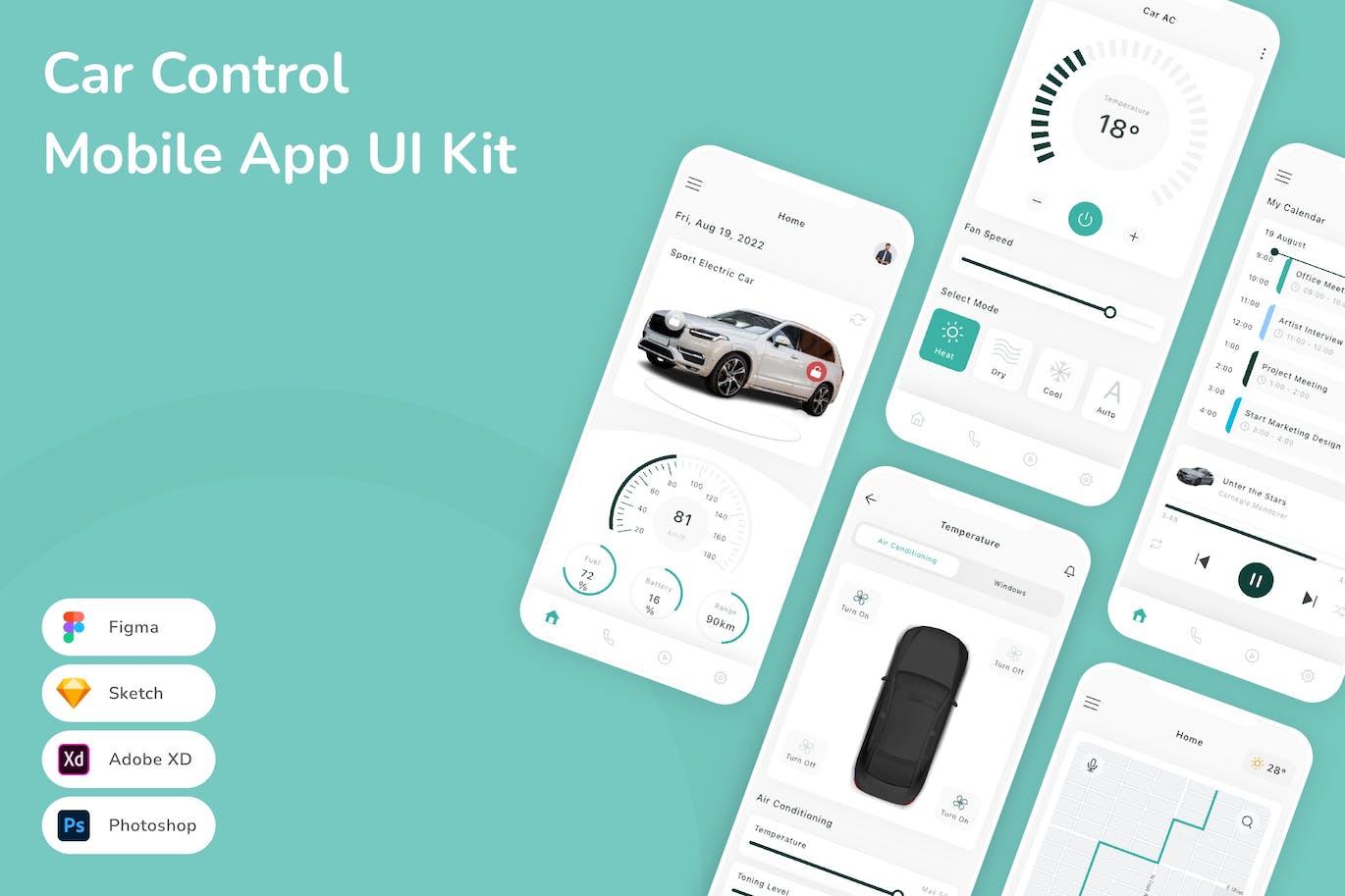 车载控制移动应用APP UI KIT