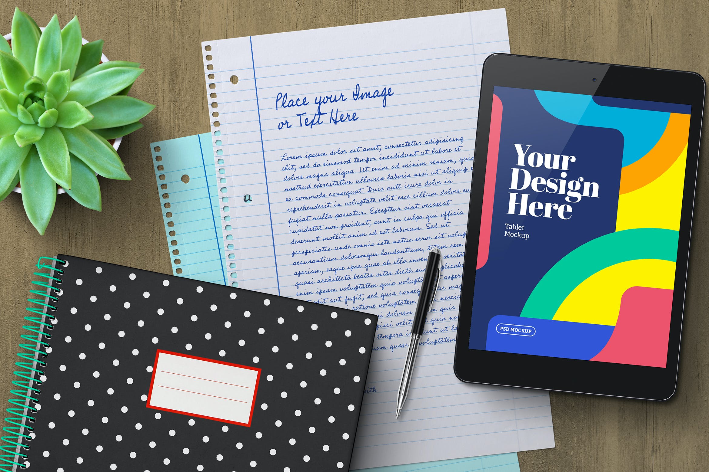 学习文具元素纸张展示样机模板v5 Back to School Mockup Scene