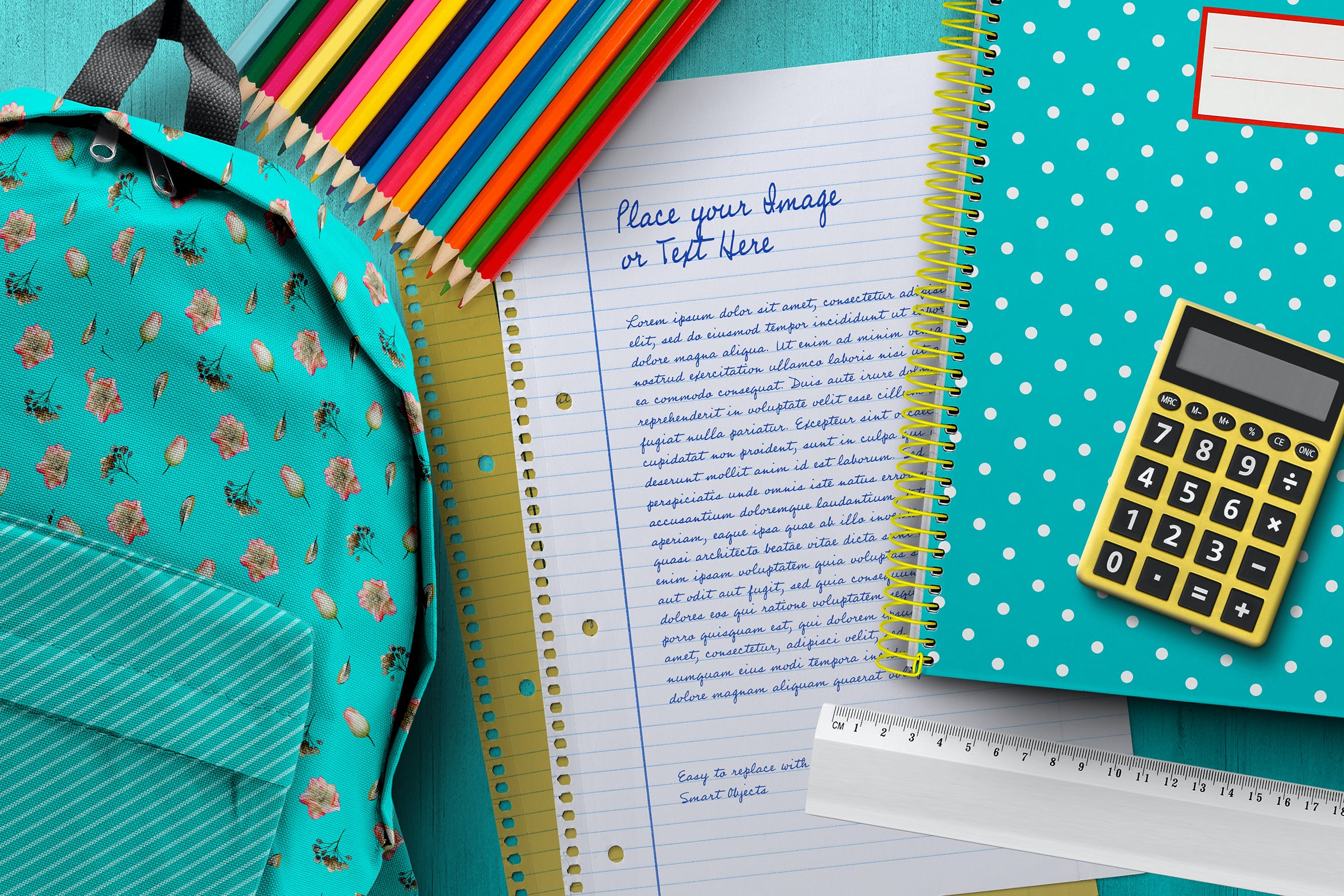 开学季学习文具用品场景纸张展示样机模板v6 Back to School Mockup