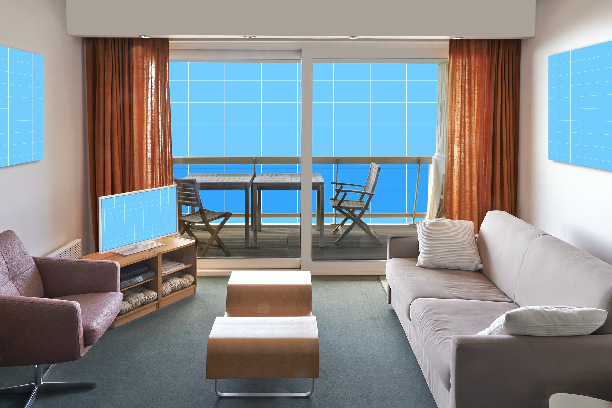 复古风格客房房间效果图展示样机 VINTAGE STYLISH ROOM_MOCKUP