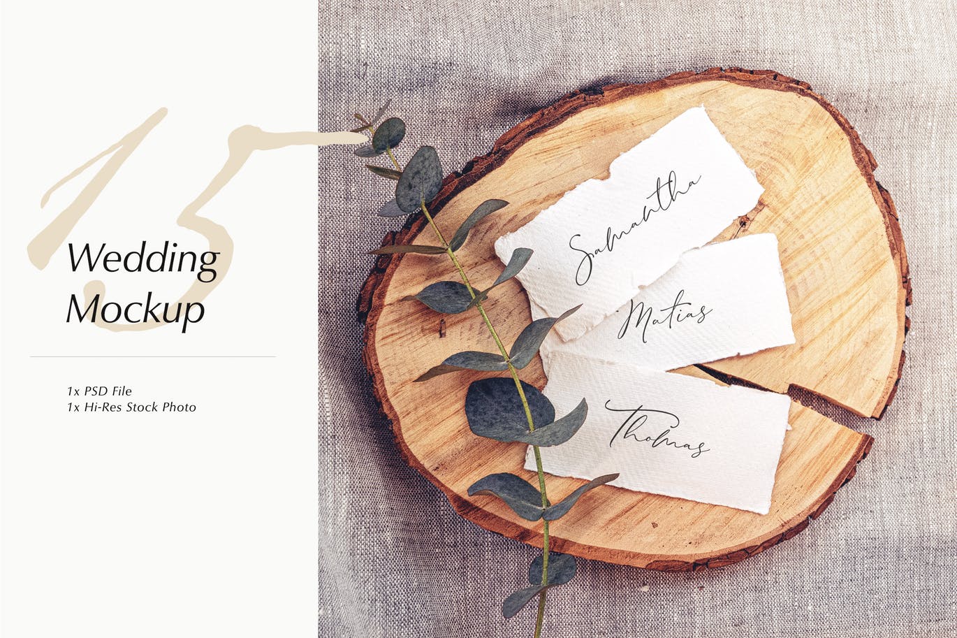 优雅风格婚礼照片&婚礼邀请函设计样机模板v15 Wedding Photo Mockup 15