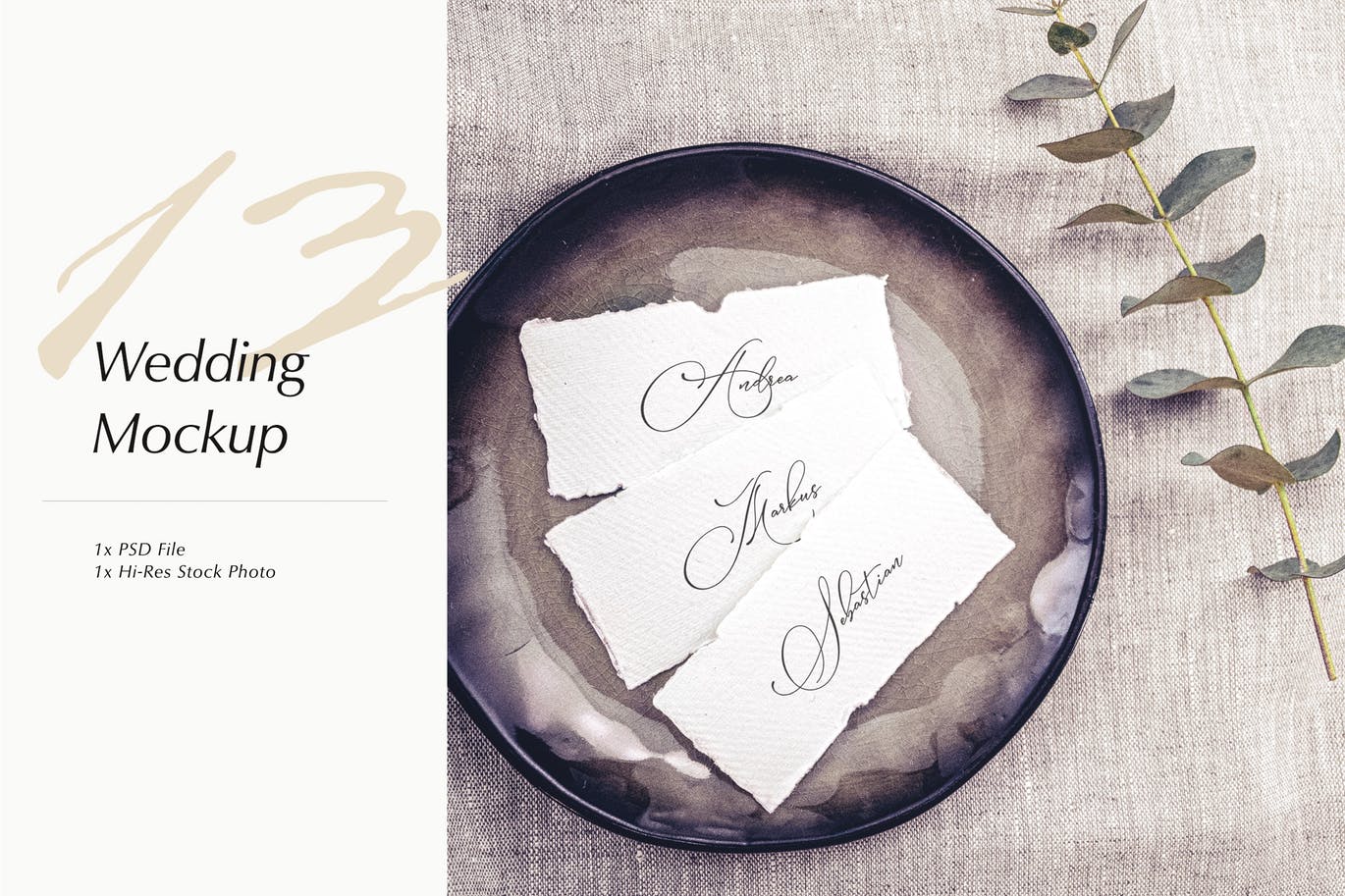 优雅风格婚礼照片&婚礼邀请函设计样机模板v13 Wedding Photo Mockup 13