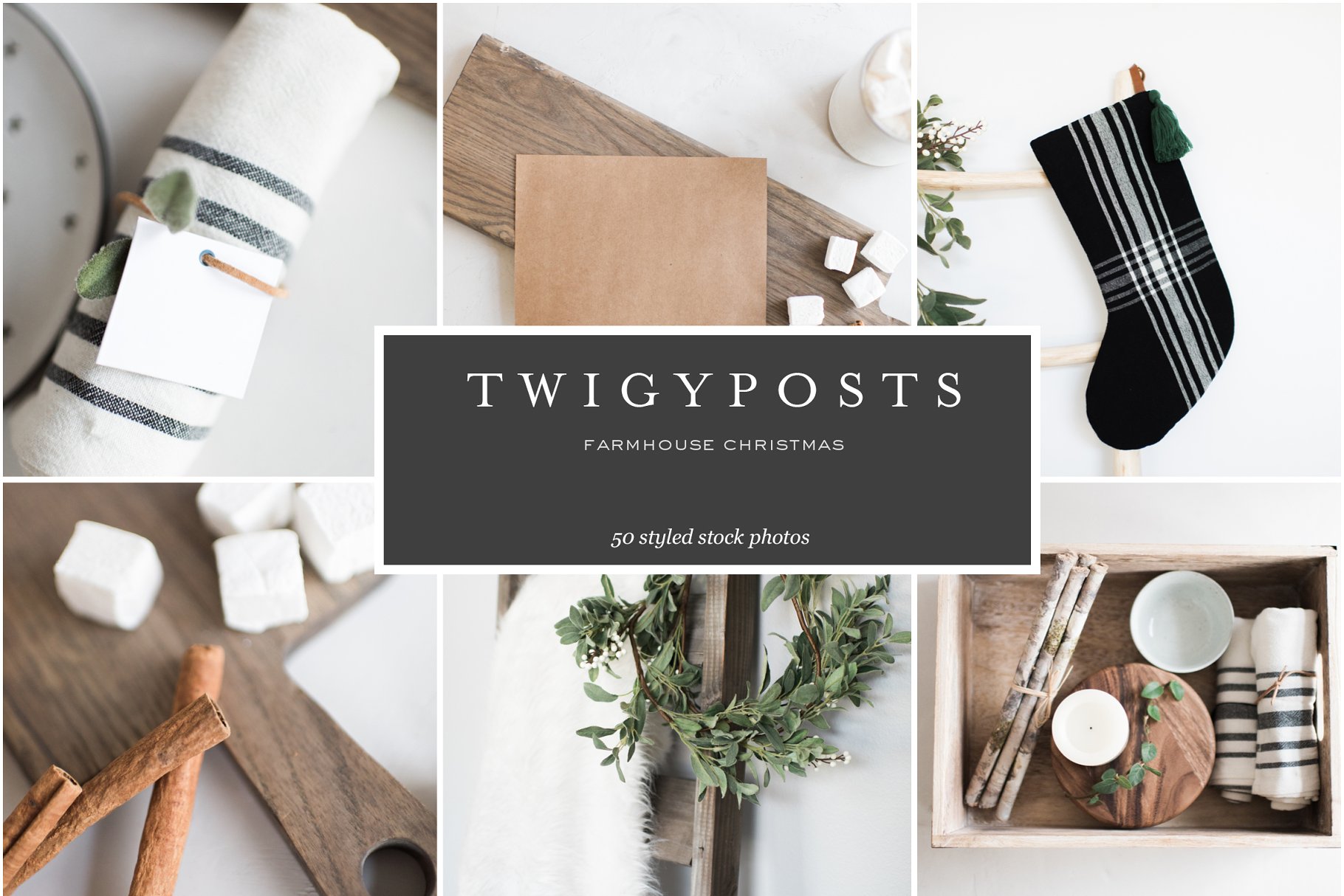 朴素圣诞主题场景样机背景 Farmhouse Christmas Stock Photos