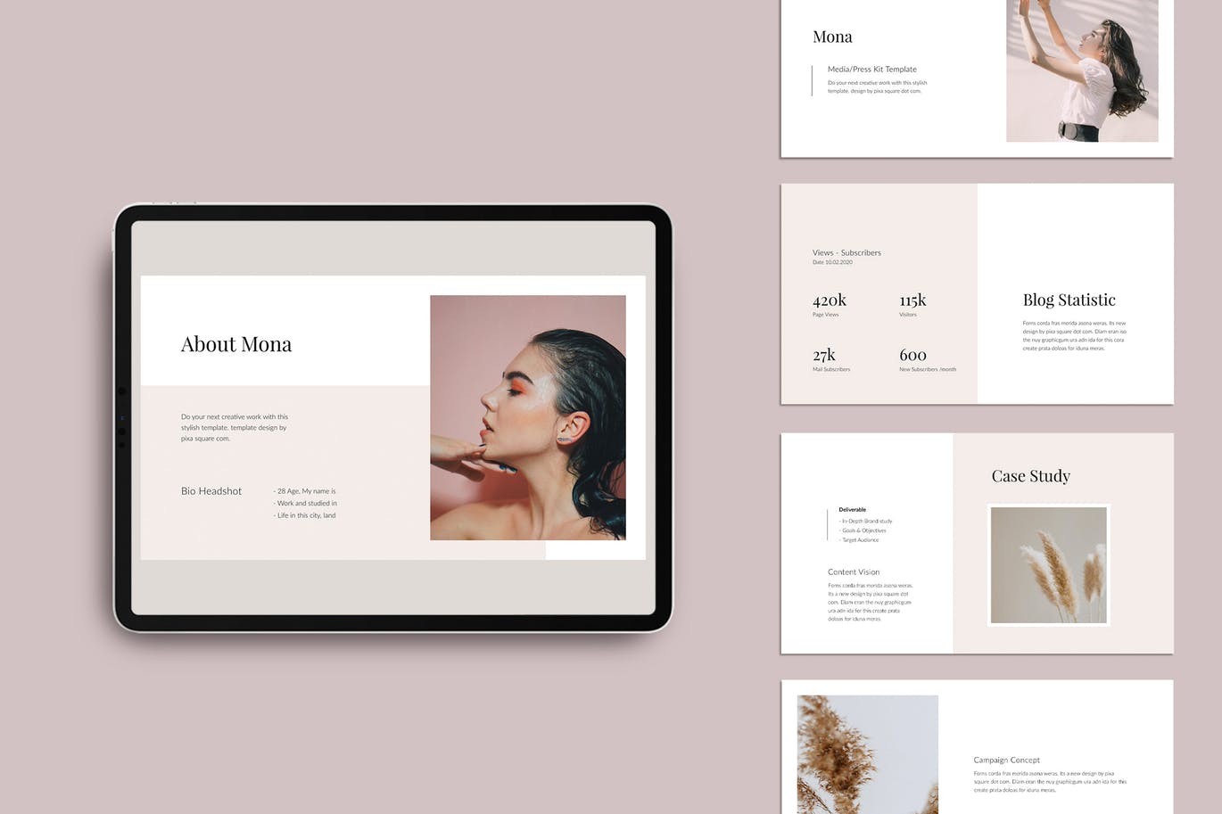 优雅时尚高端简约媒体新闻资料提案powerpoint幻灯片演示模板（pptx）