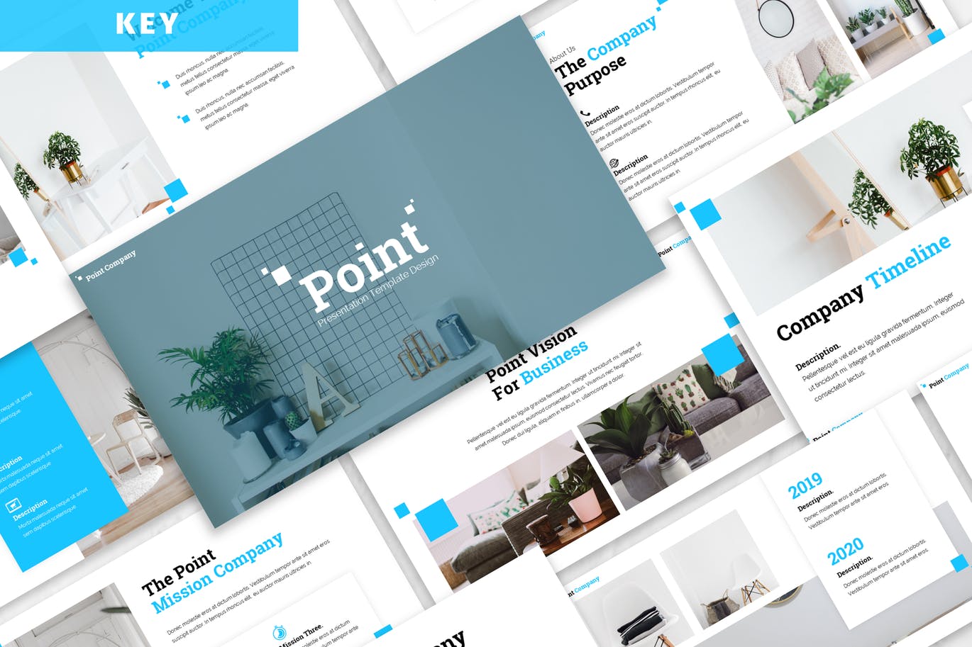 简约时尚高端清新北欧风格的keynote幻灯片演示模板（key）