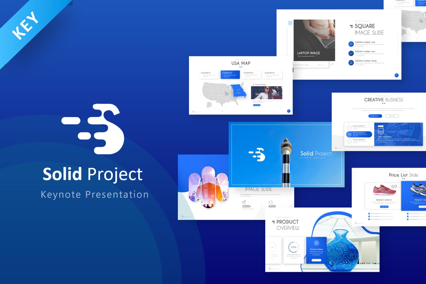 简约时尚清新高端多用途的多功能keynote幻灯片演示模板（key）