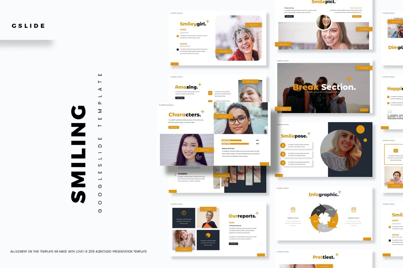 保持微笑-清新时尚简约高端多用途的Google Slides谷歌幻灯片演示模板（pptx）