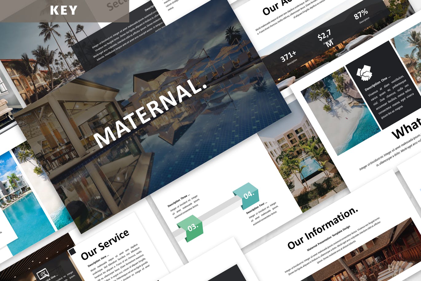 时尚高端专业的高品质keynote幻灯片演示模板（key）