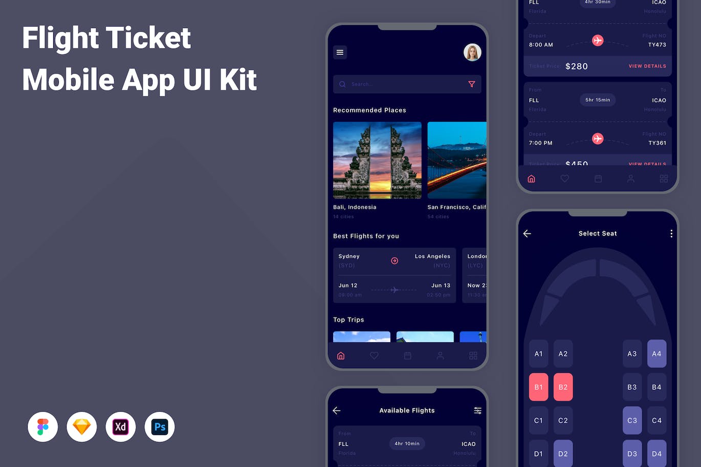 机票移动应用APP UI KIT