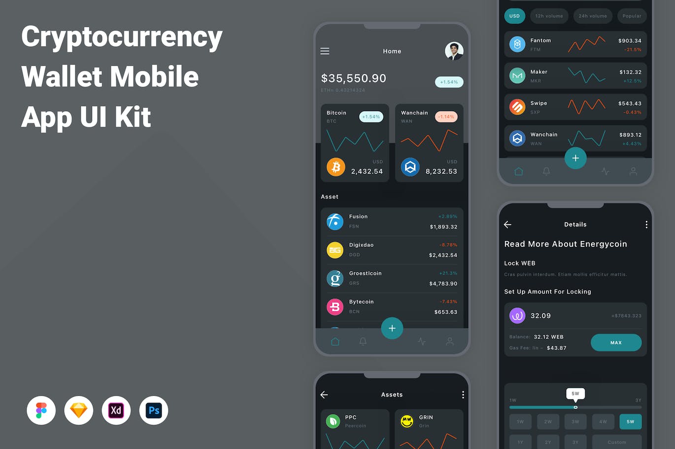 加密货币钱包移动应用APP UI KIT