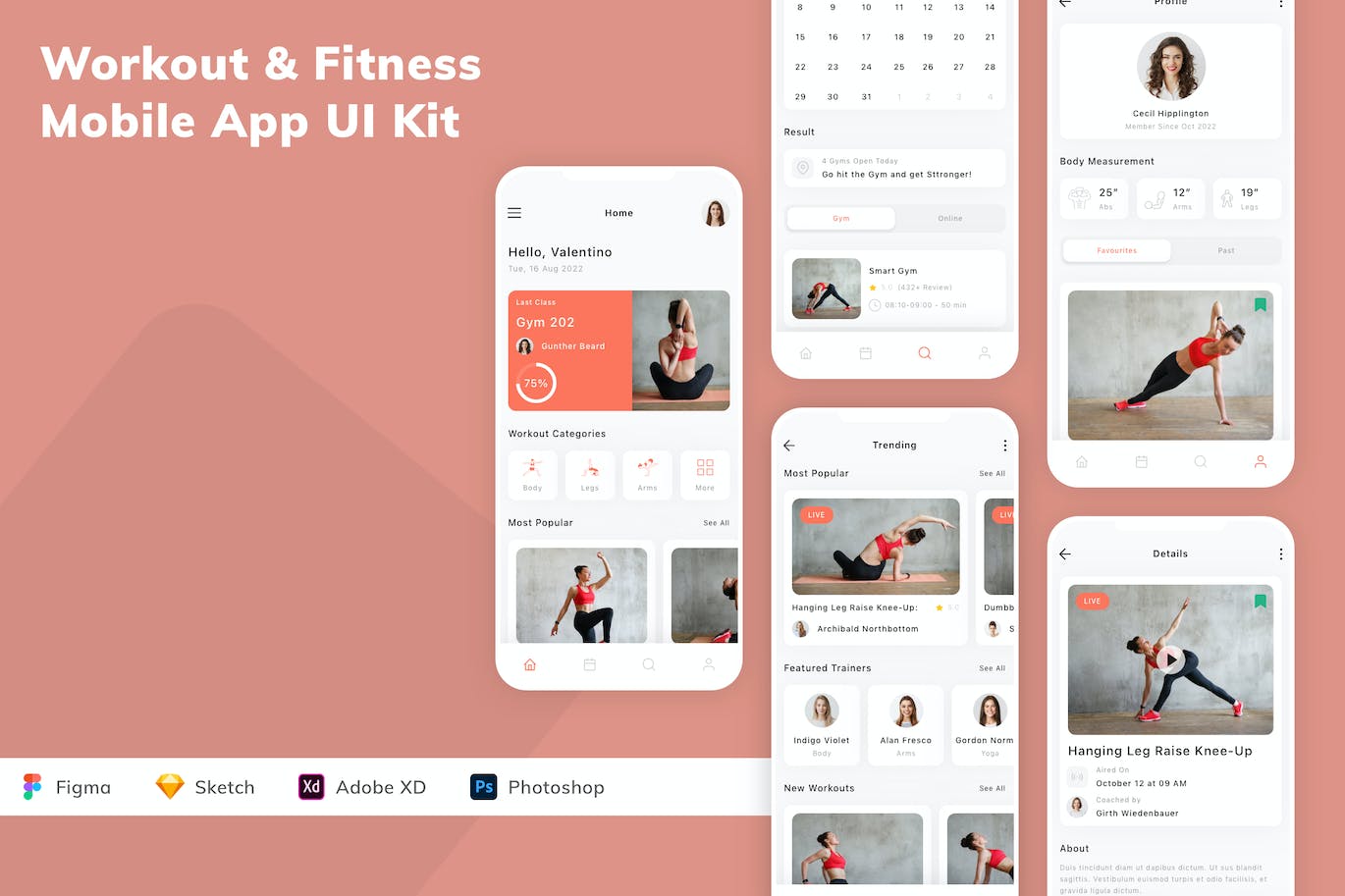 健身和健身移动应用APP UI KIT