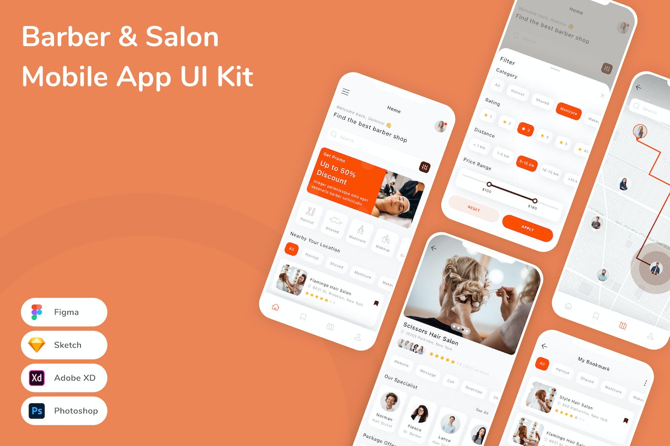 理发和沙龙移动应用APP UI KIT