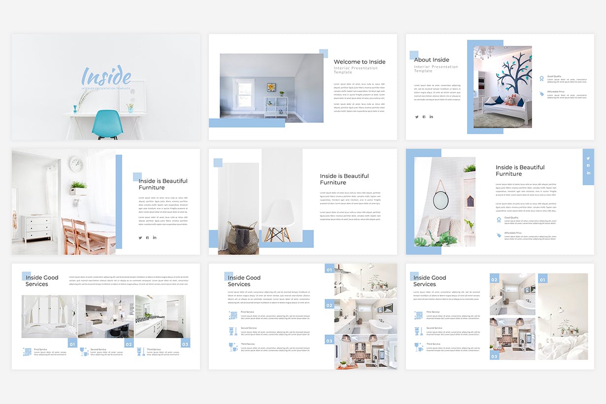 室内设计介绍PPT模板下载（PPTX）