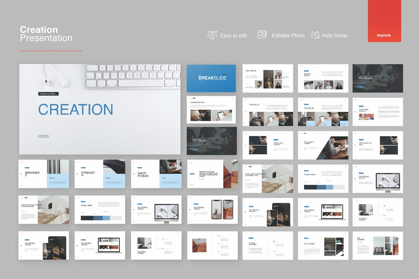 极简主义的时尚高端简约keynote幻灯片演示模板（key）
