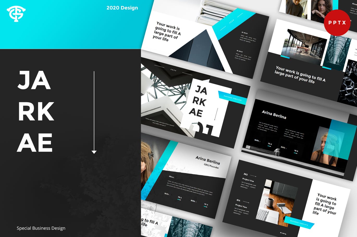 时尚高端简约商业商务CBD质感专业powerpoint幻灯片演示模板（pptx）