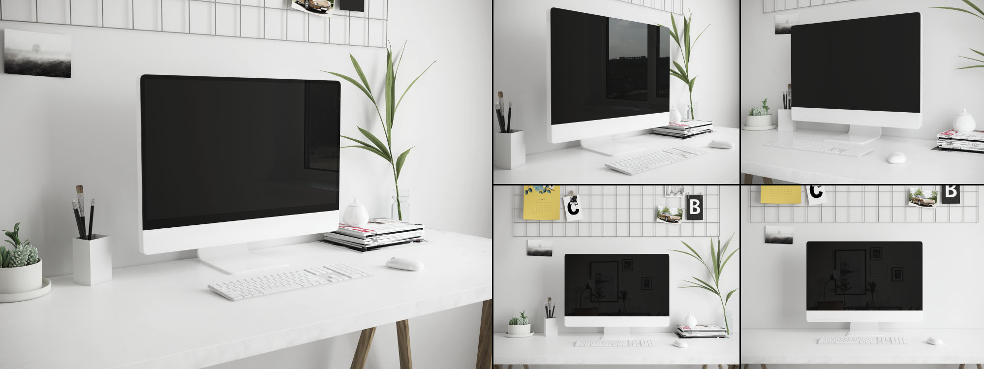 Mac台式电脑办公场景样机