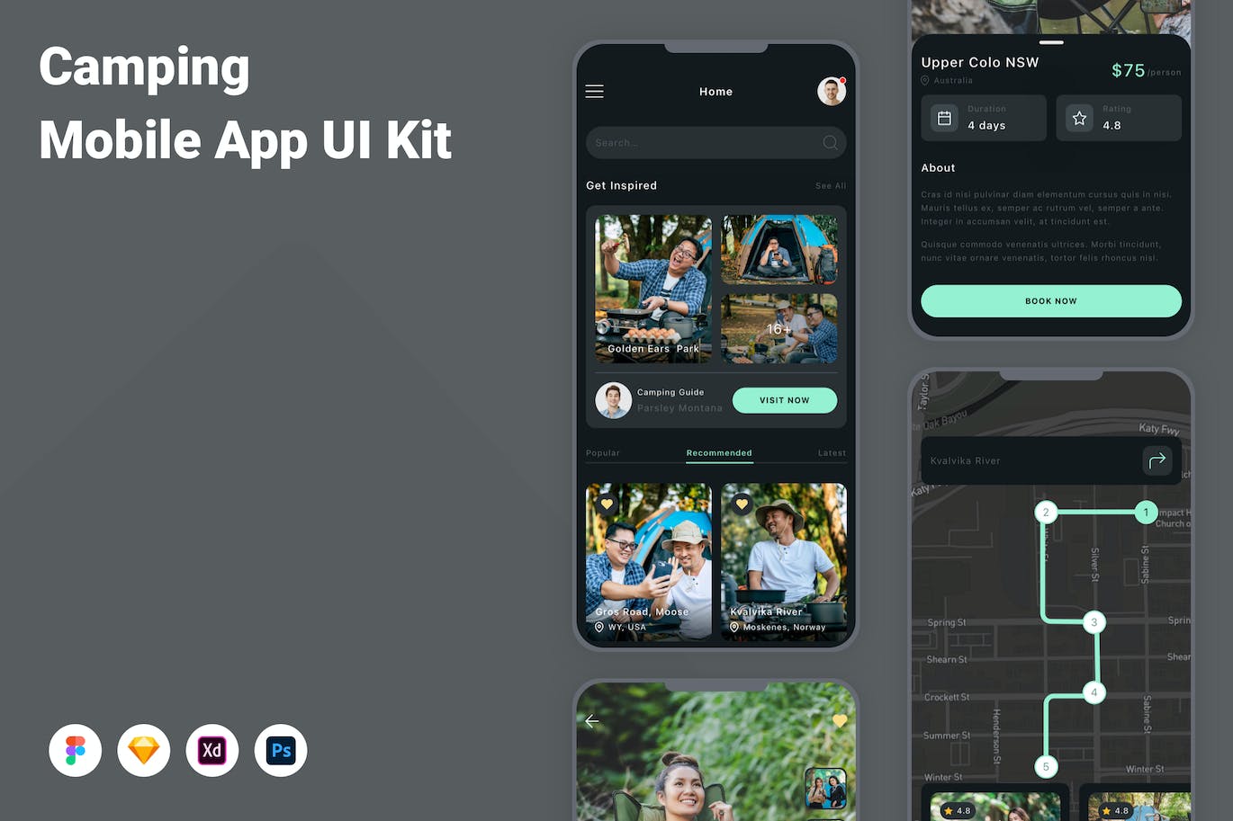 露营移动应用APP UI KIT