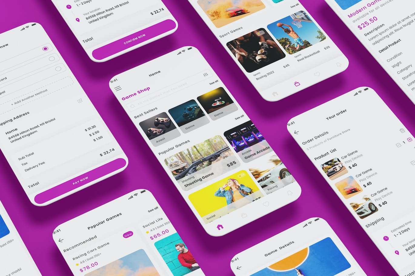 游戏商店、游戏商店、视频游戏电子商务应用APP UI KIT