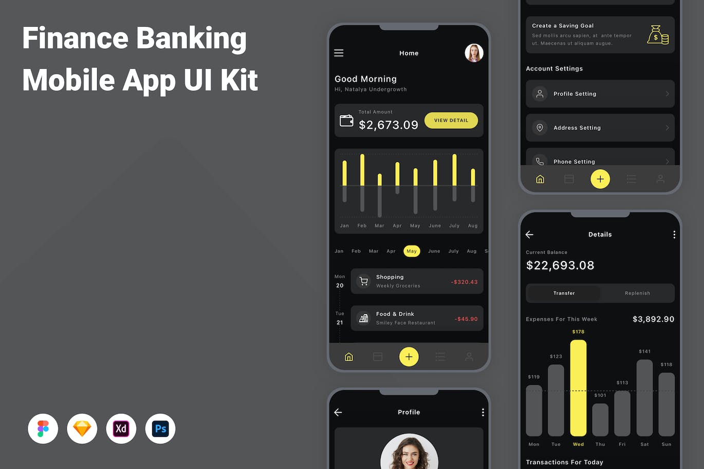 金融银行手机应用APP UI KIT
