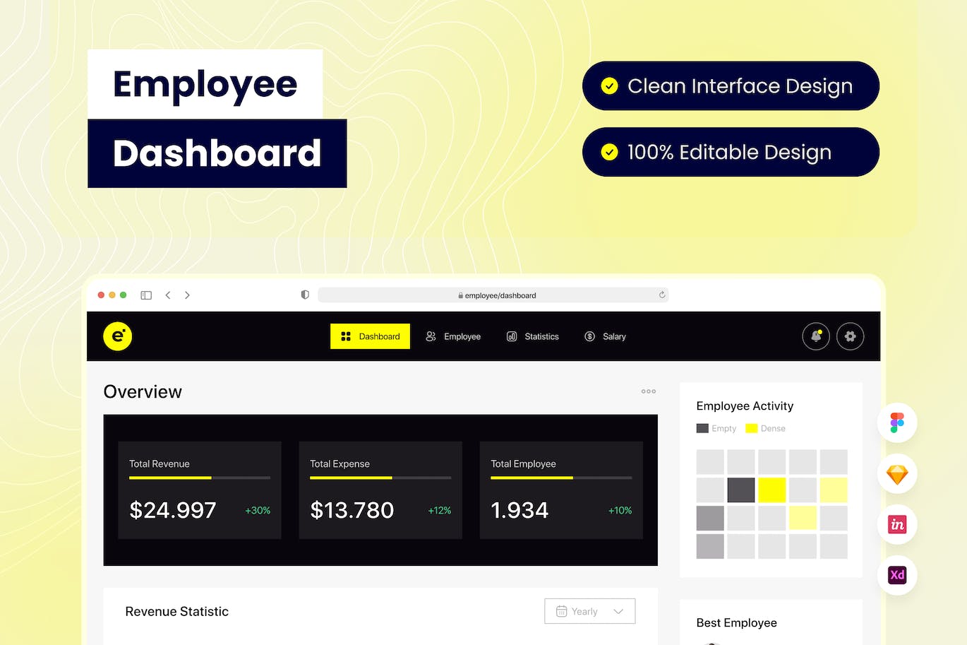员工管理后台UI仪表板