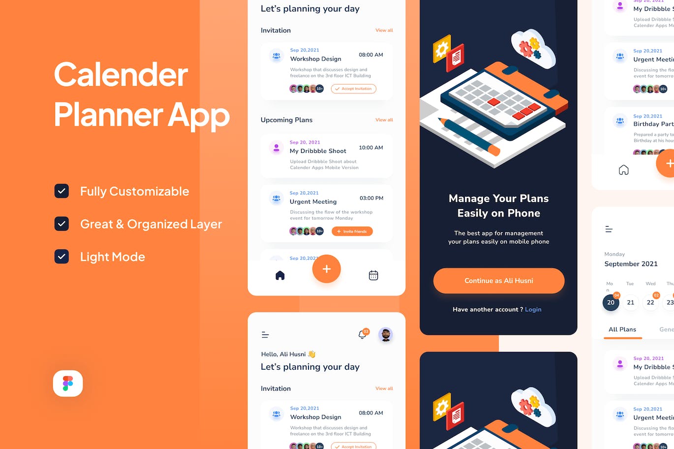 规划日历 App UI Kit