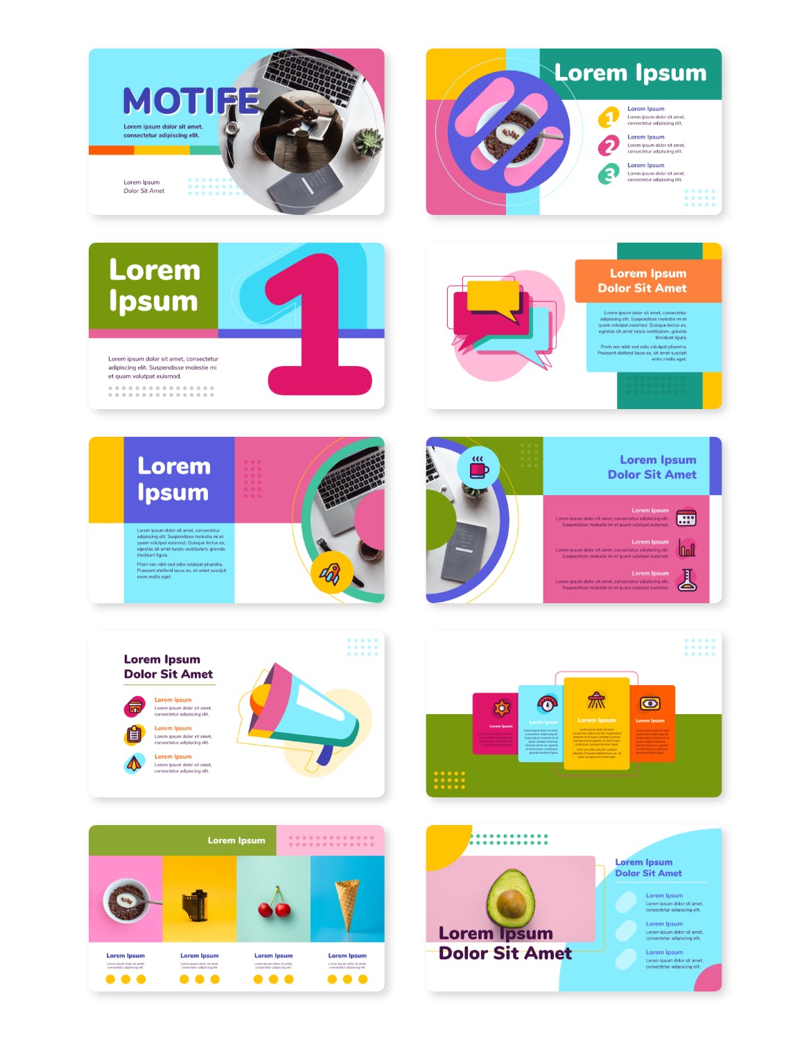 丰富多彩的时尚PPT模板下载[PPTX,浅色版]