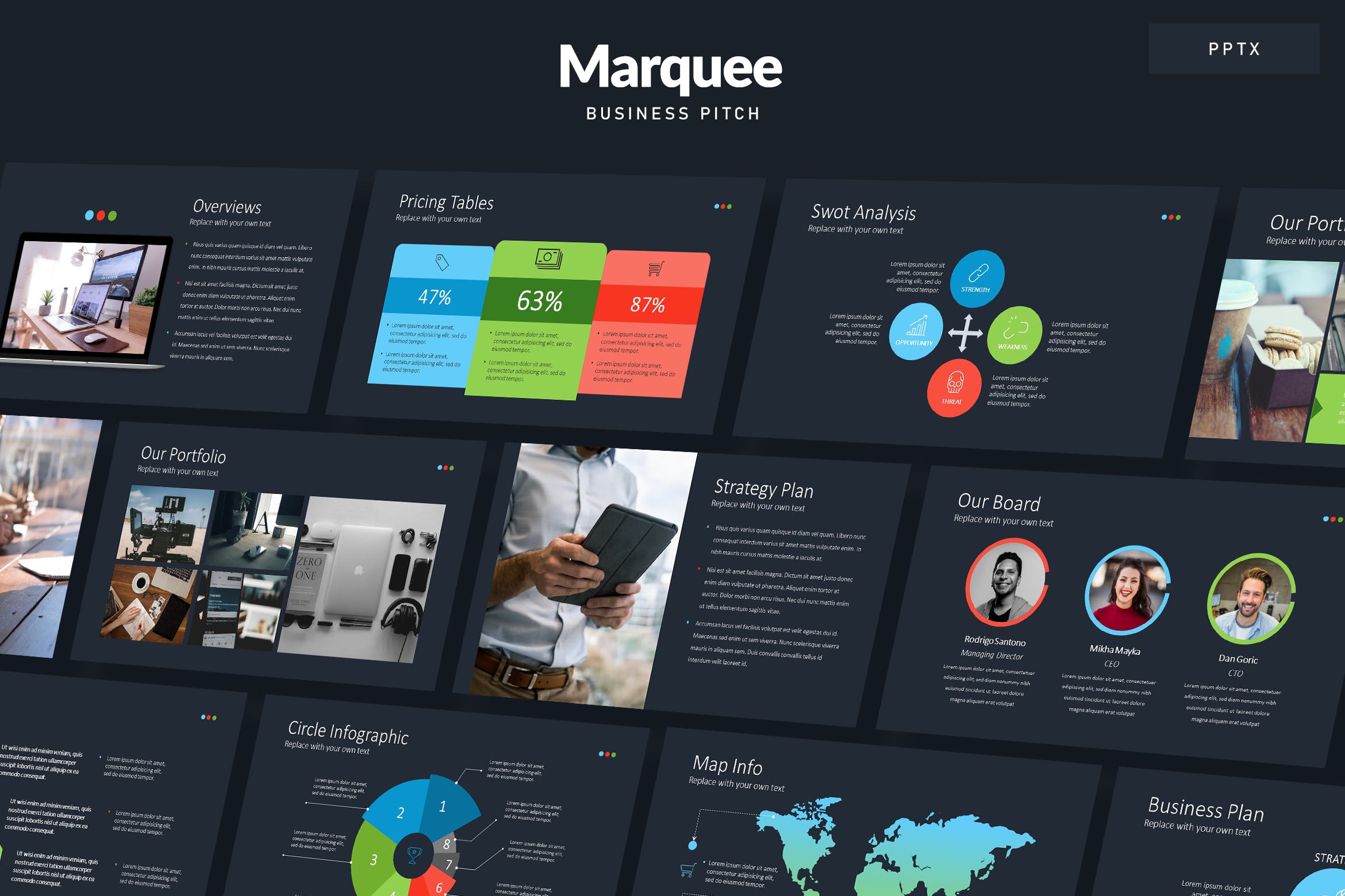 酷炫的商业数据汇报PPT模板下载[PPTX]