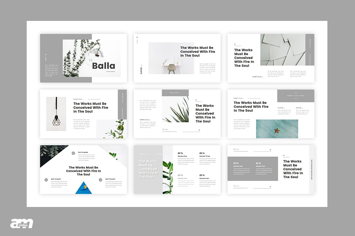 设计感强的极简主义PPT模板下载[PPTX]