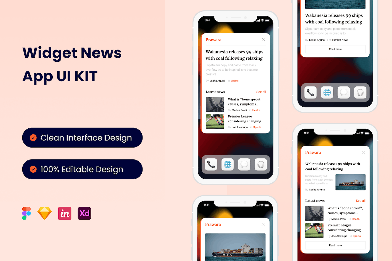 小工具新闻移动应用APP UI KIT