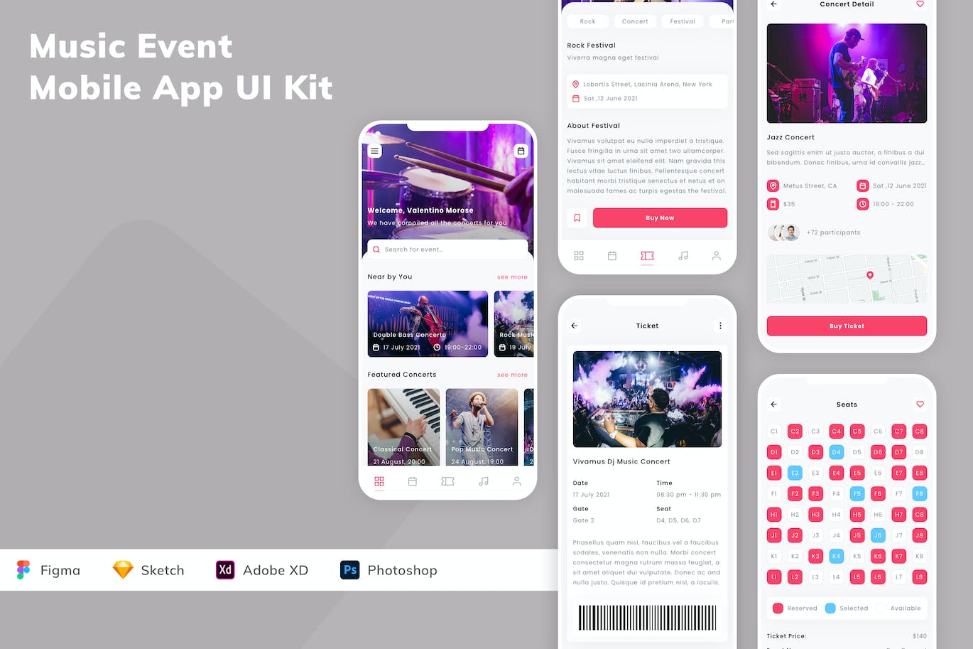 音乐活动移动应用APP UI KIT