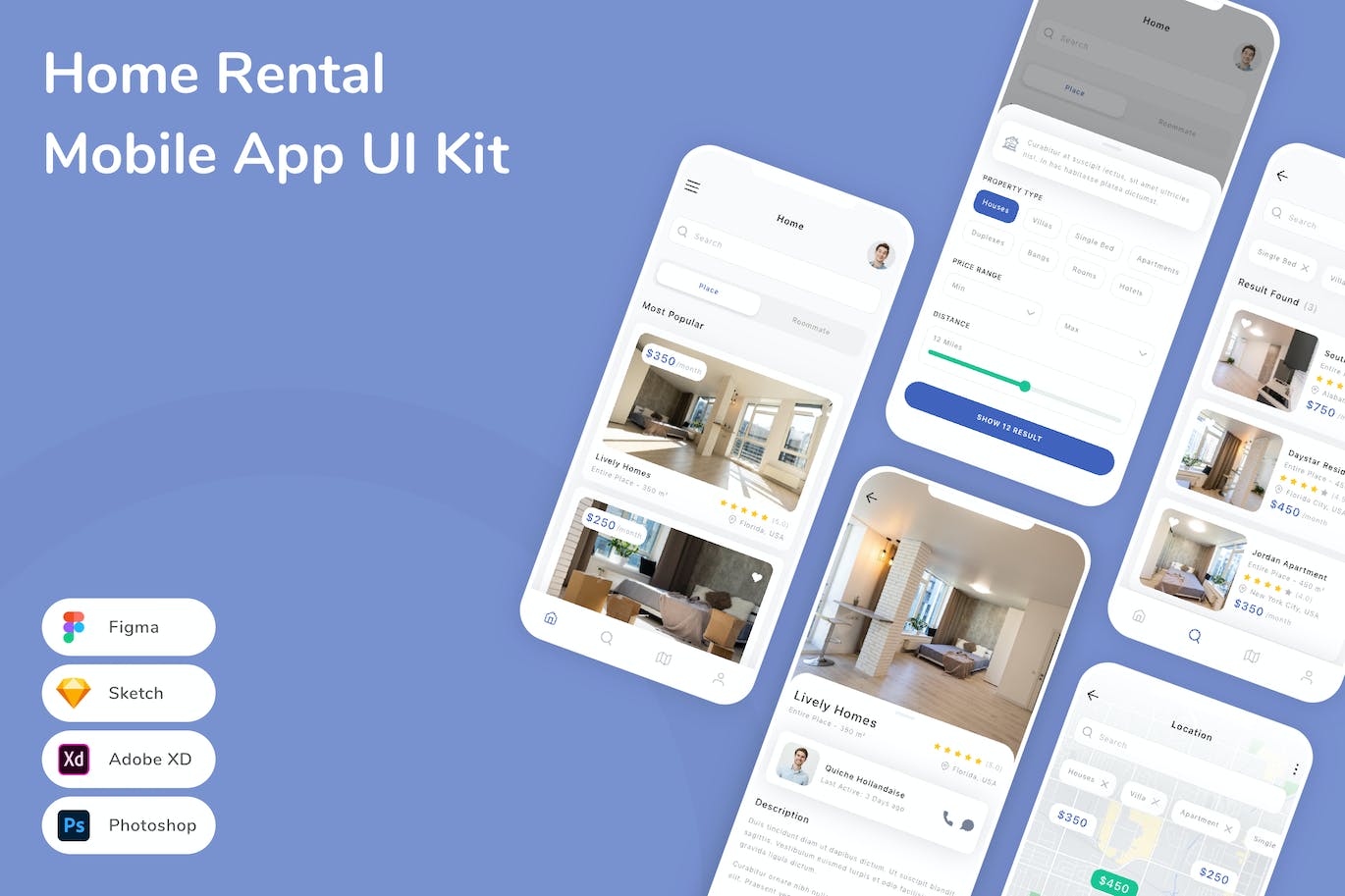 房屋出租移动应用APP UI KIT