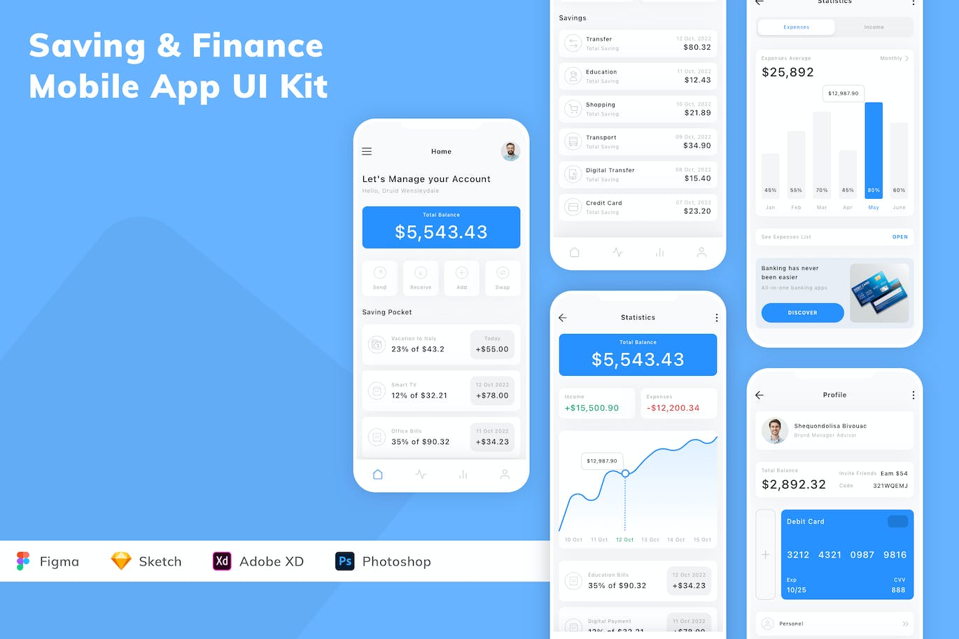储蓄和金融移动应用APP UI KIT