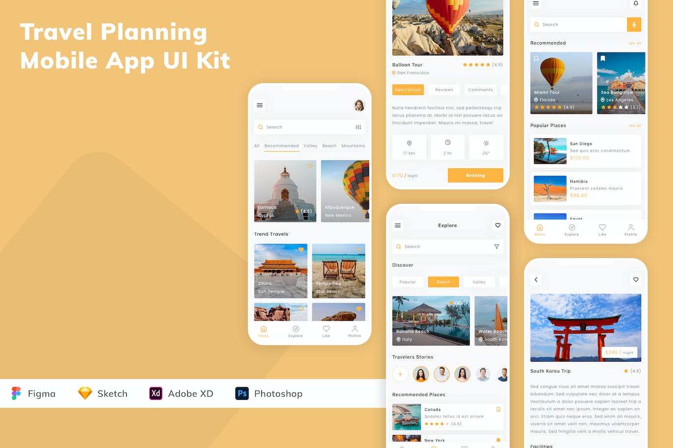 旅行计划移动应用APP UI KIT