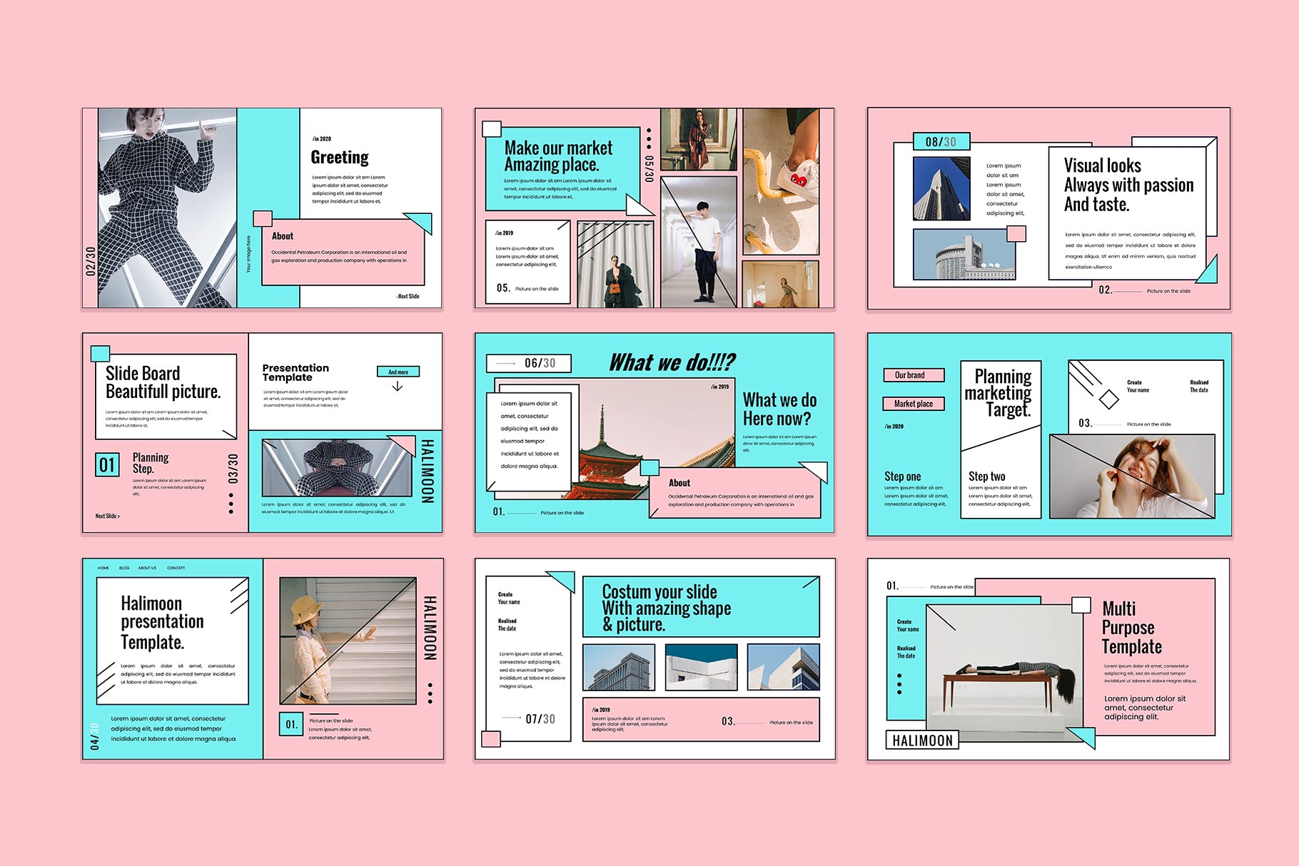 具有专业超现代和独特设计风格的PPT模板下载[PPTX]