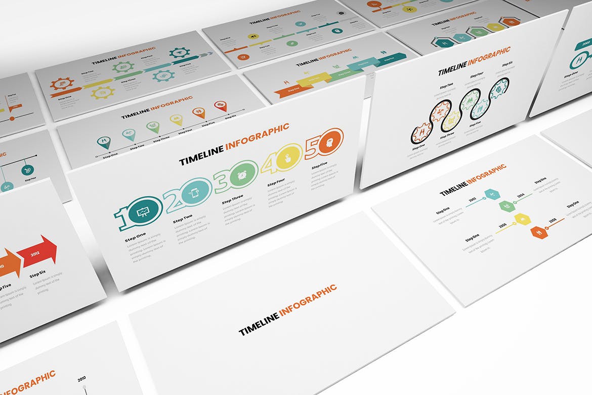 时间线信息数据图标PPT素材[PPTX]