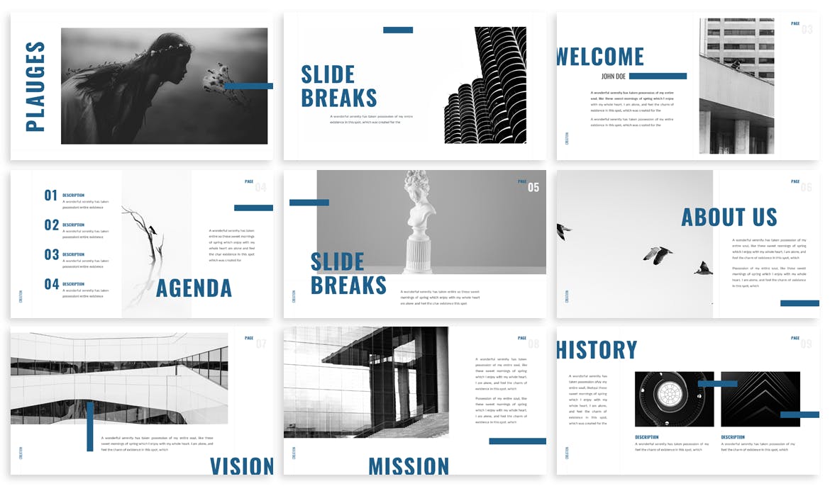 多用途极简主义PPT模板[PPTX]