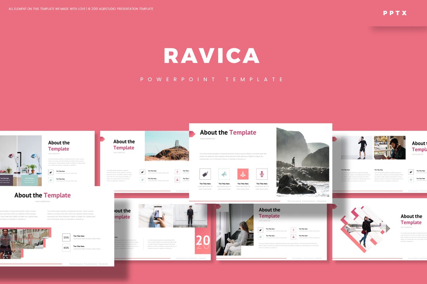 简约清新时尚大数据powerpoint幻灯片演示模板（pptx）