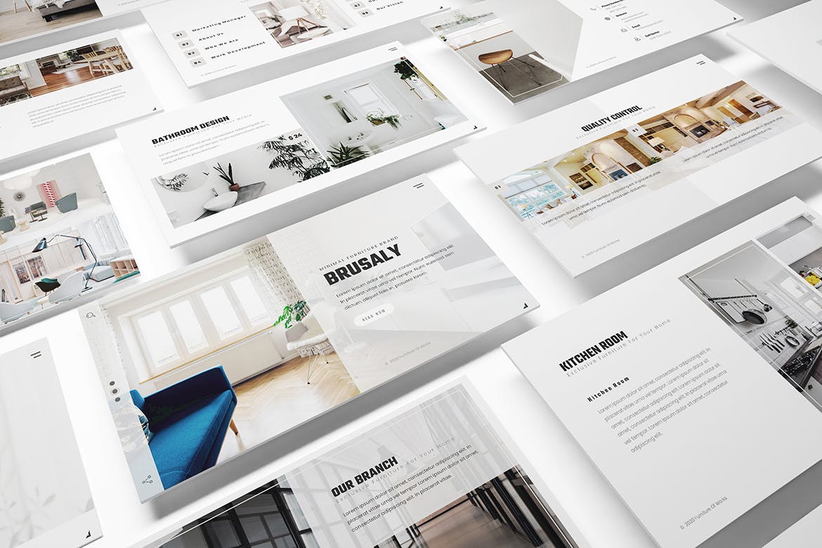 高端家具展示的PPT模板下载[PPTX]