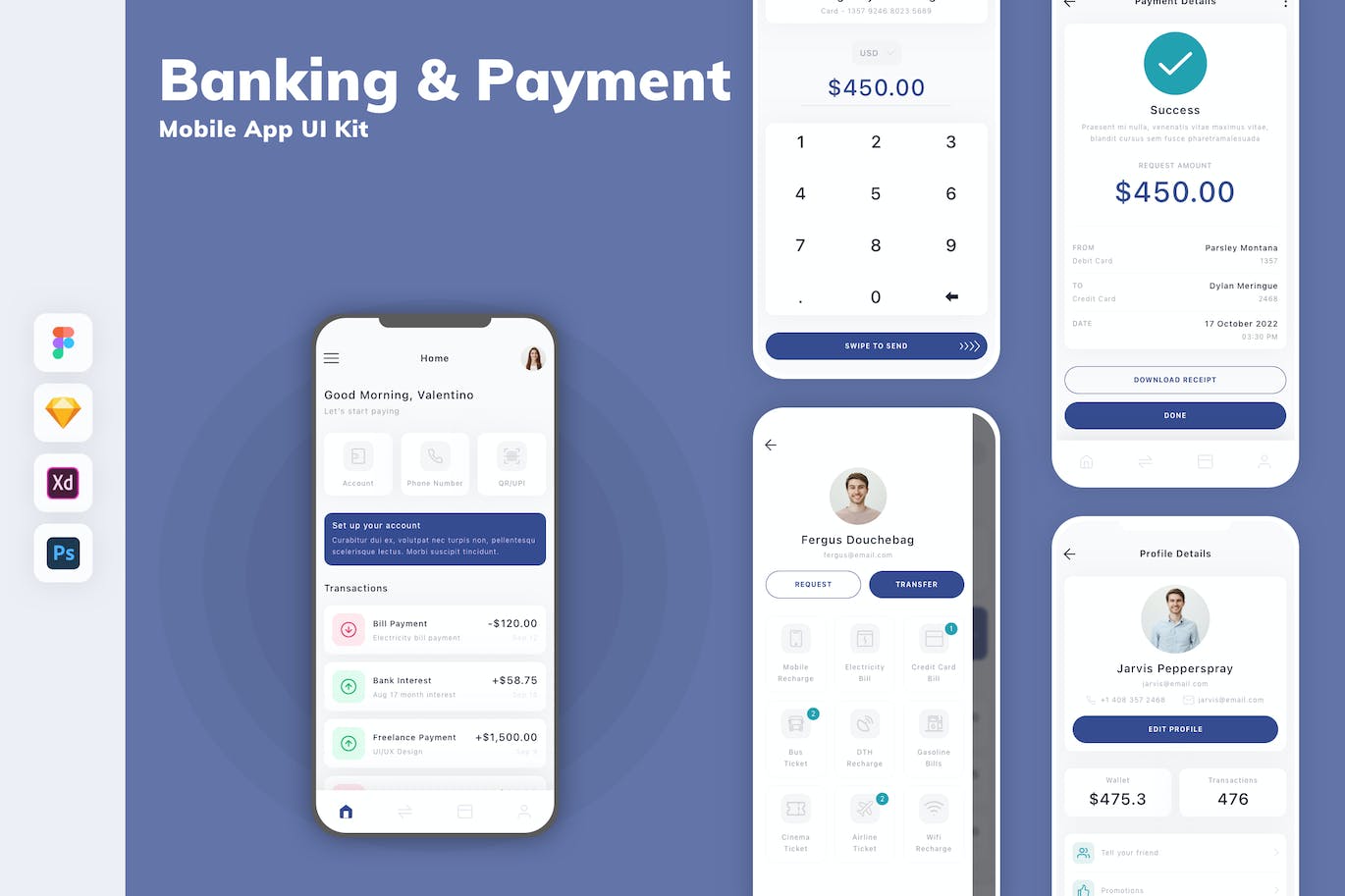 银行和支付移动应用APP UI KIT