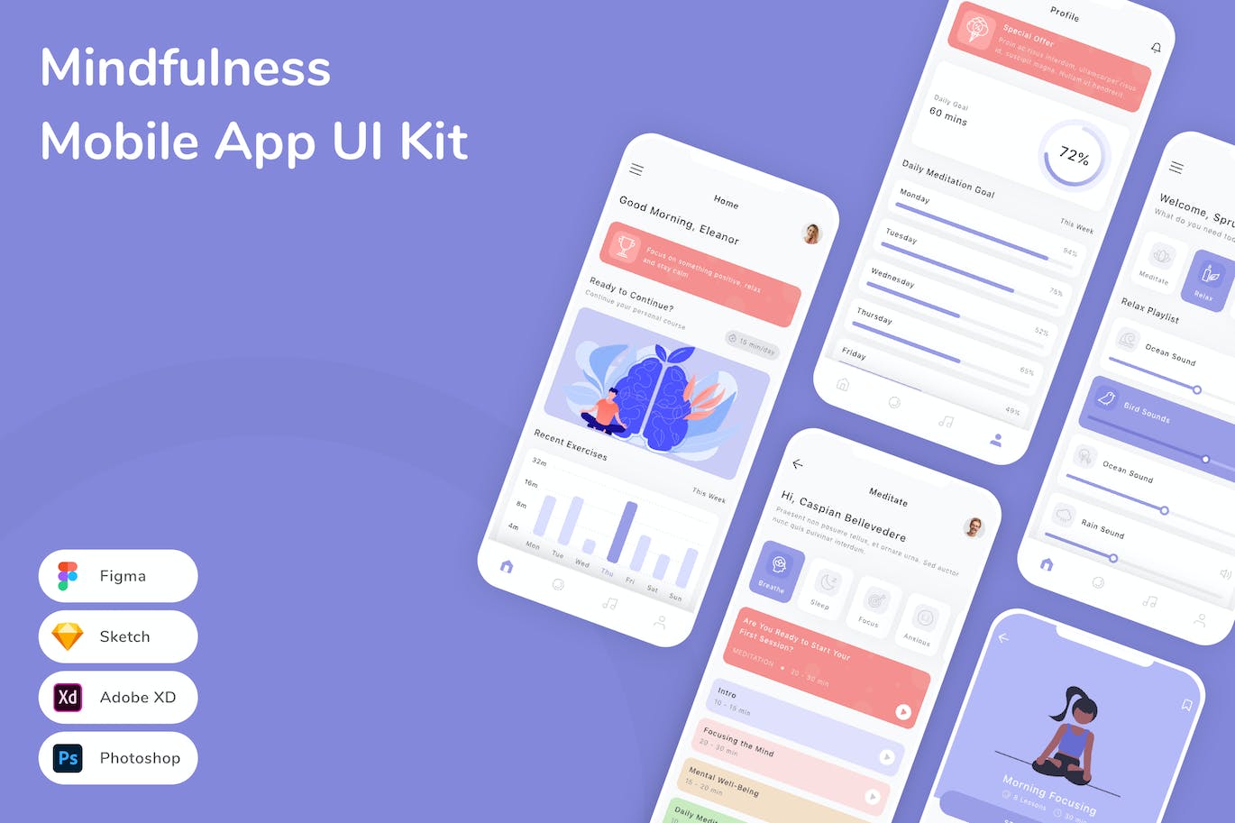 正念移动应用APP UI KIT