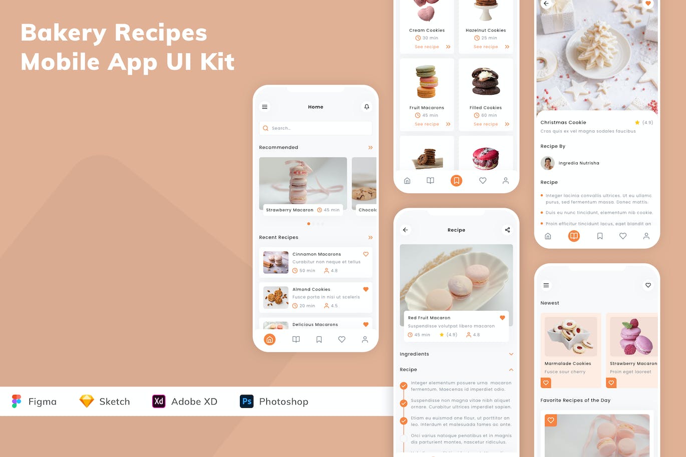 烘焙食谱移动应用APP UI KIT