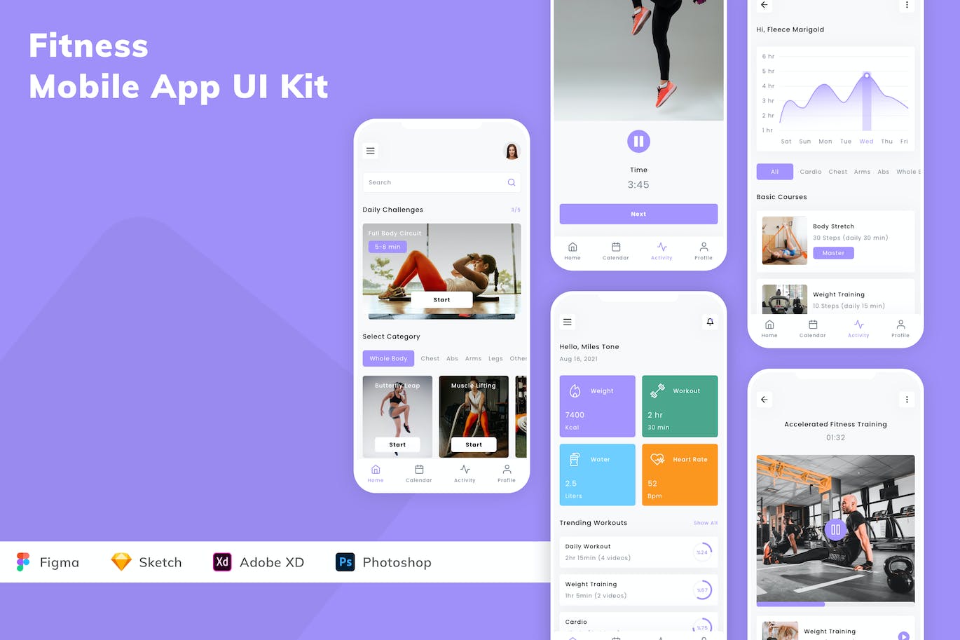 健身移动应用APP UI KIT