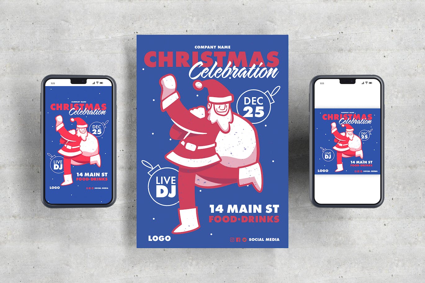 圣诞老人礼品派对海报模板