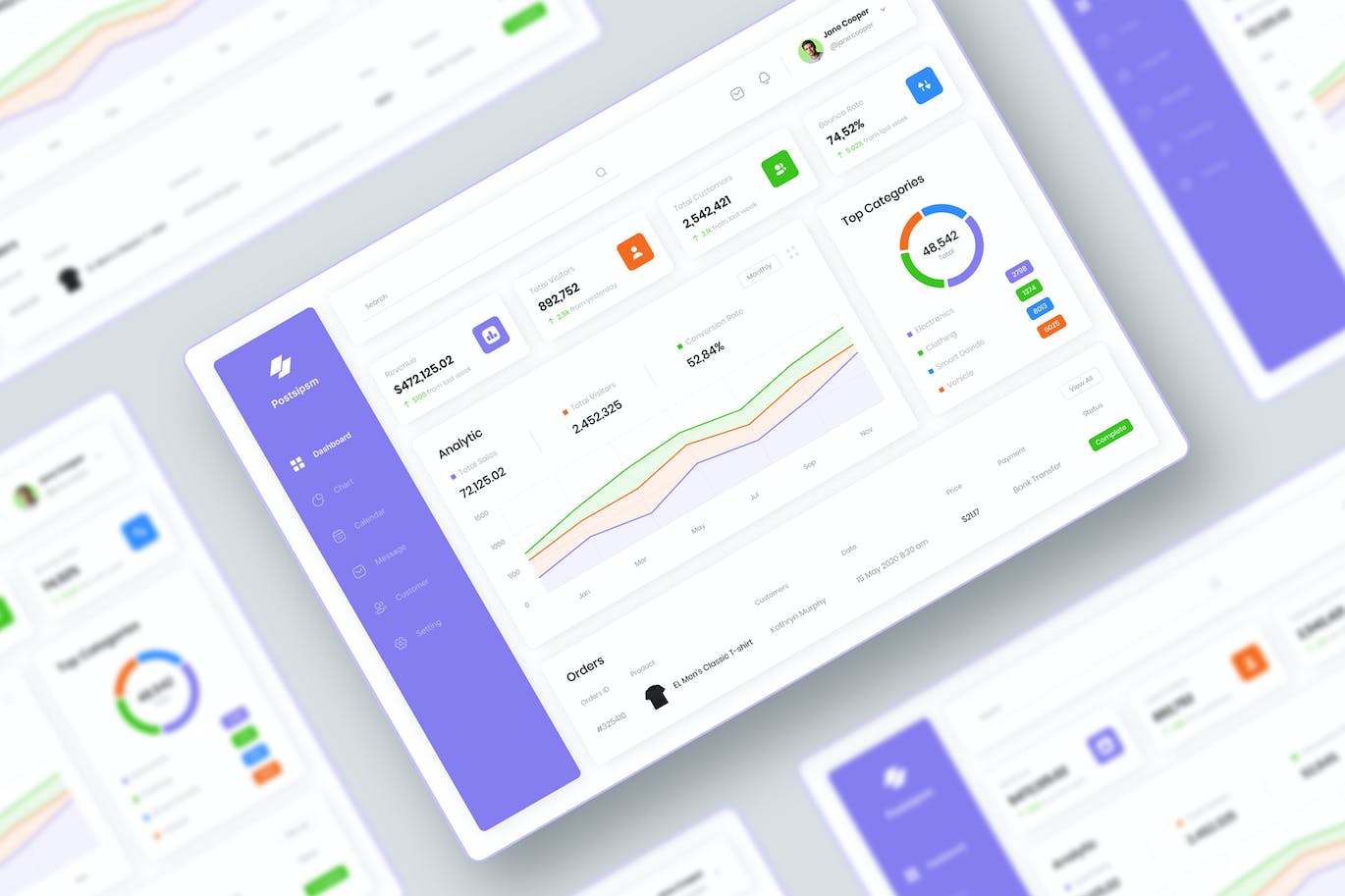 分析仪表板网页UI模板