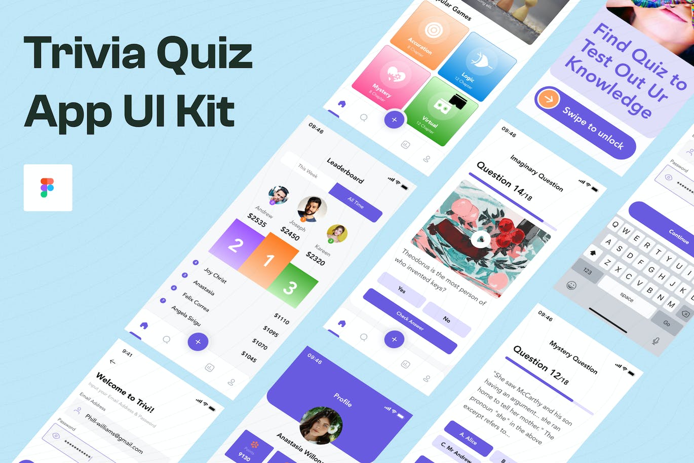 琐事和测验应用APP UI KIT