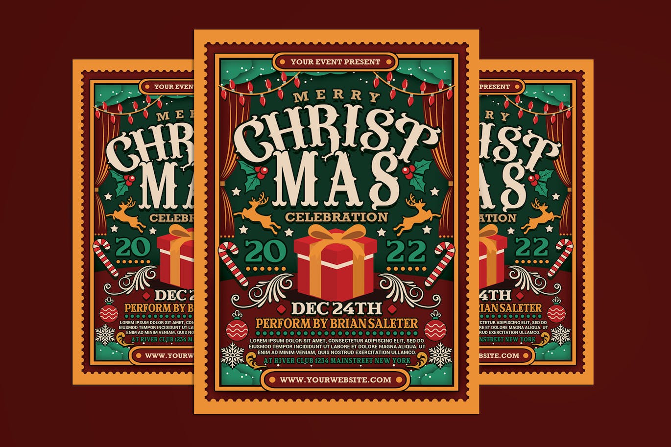 圣诞节庆祝传单海报模板