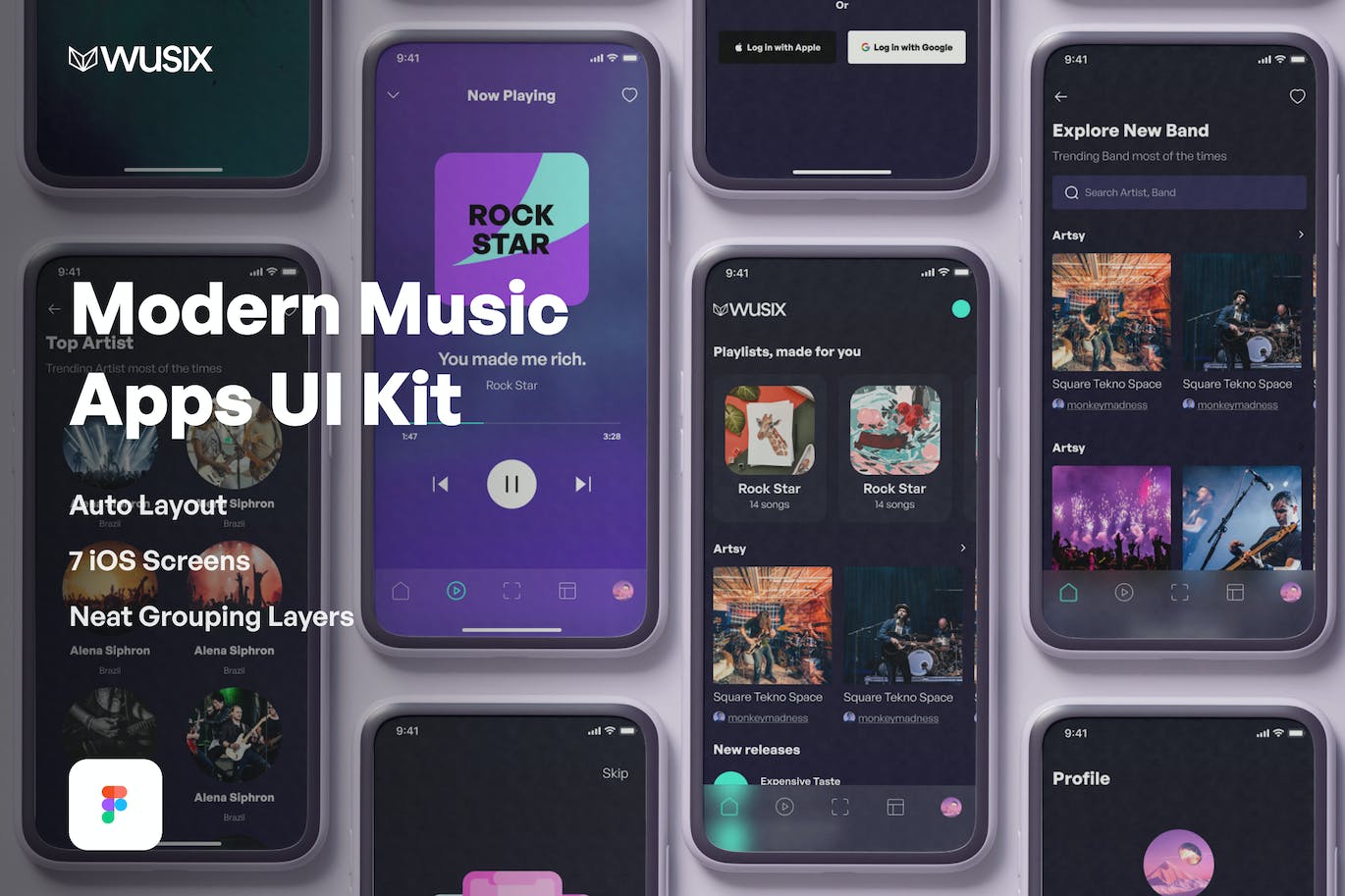 现代音乐应用APP UI KIT