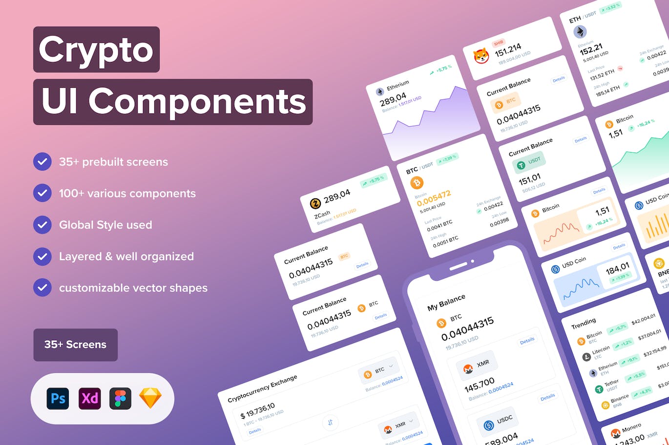 数字加密货币网页UI组件库模版下载