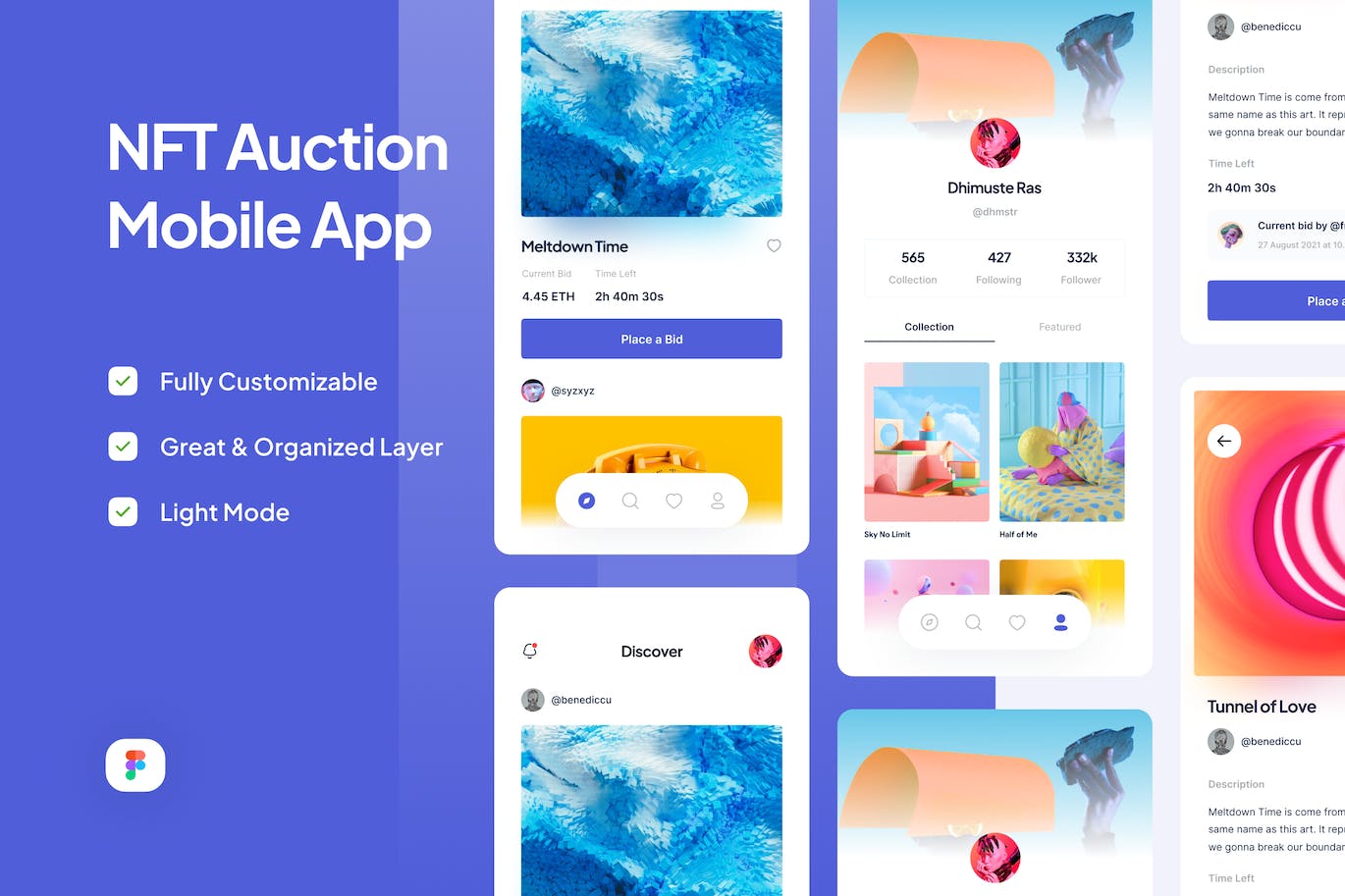 NFT拍卖手机应用App UI Kit